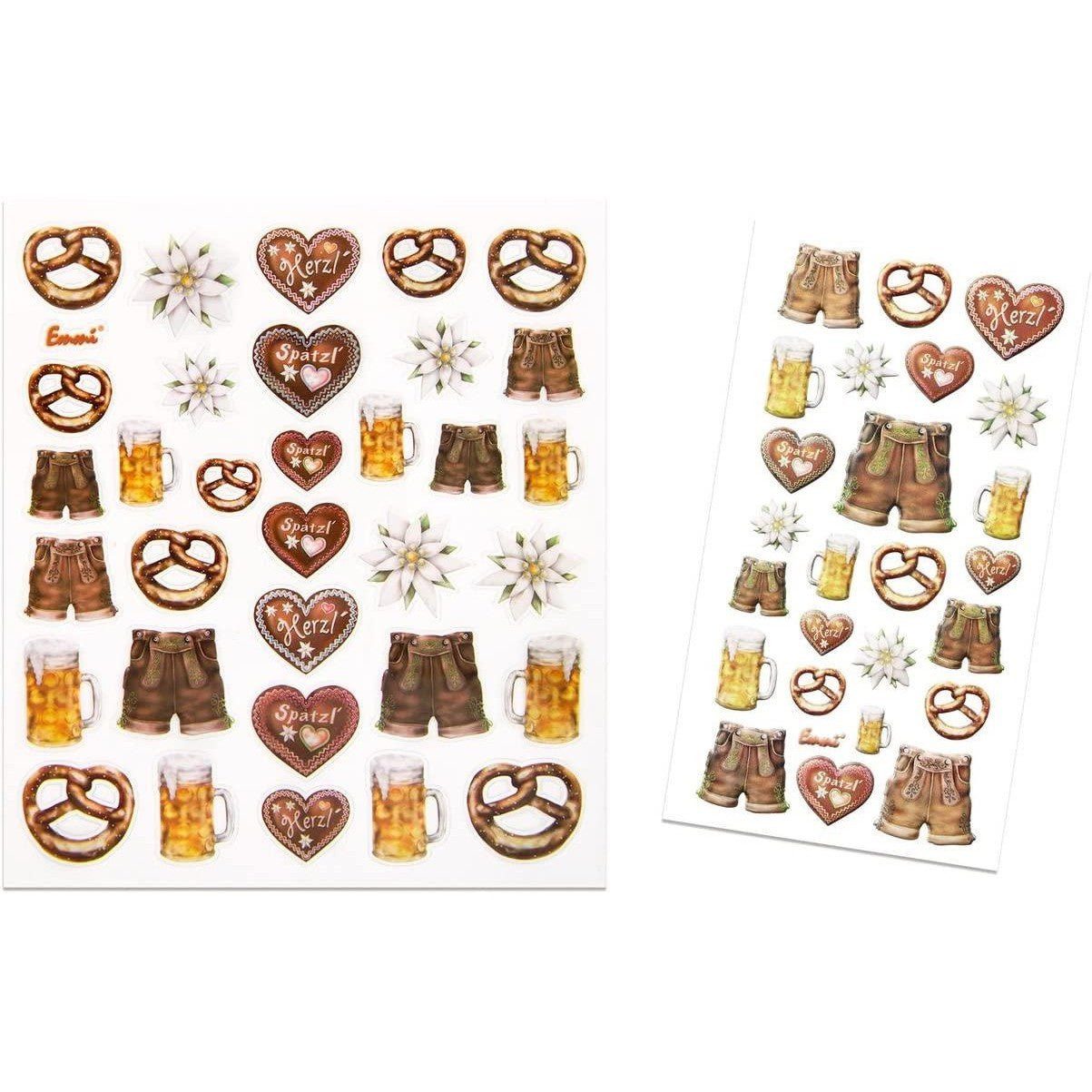 Logbuch-Verlag Aufkleber Aufkleber Set 55 Sticker bayerische Motive Oktoberfest Dekoration