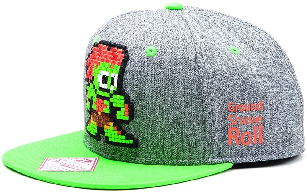 DIFUZED Snapback Cap STREETFIGHTER Snapback Cap mit Blanka im Pixelstyle – Grau Basecap Schirmmütze Cappy