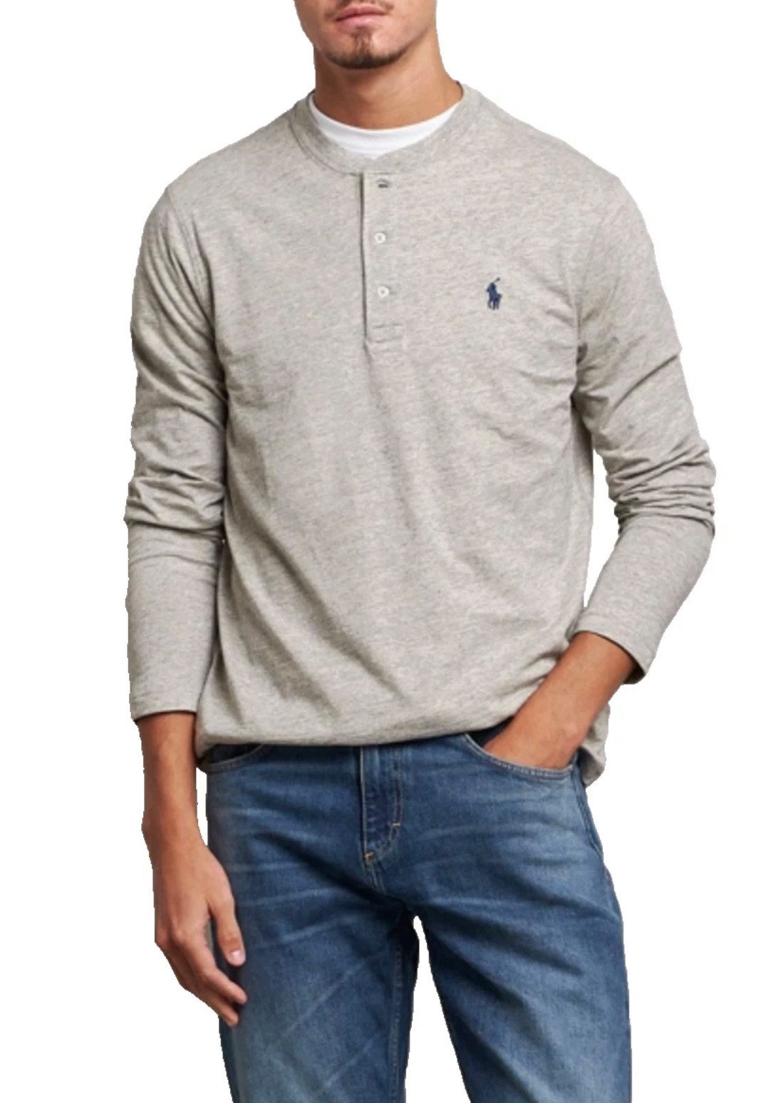 Polo Ralph Lauren Longsleeve Herren Featherweight Mesh Henley Shirt Sofortige Authentifizierung über das Ralph Lauren-System möglich