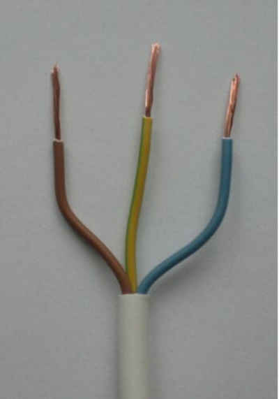 Elektrokabel 1,30 €/m 10 m, 3 x 1 mm flexibel Kunststoff, Kabel, weiss H05VV-F3G1WS Elektro-Kabel, (1000 cm)