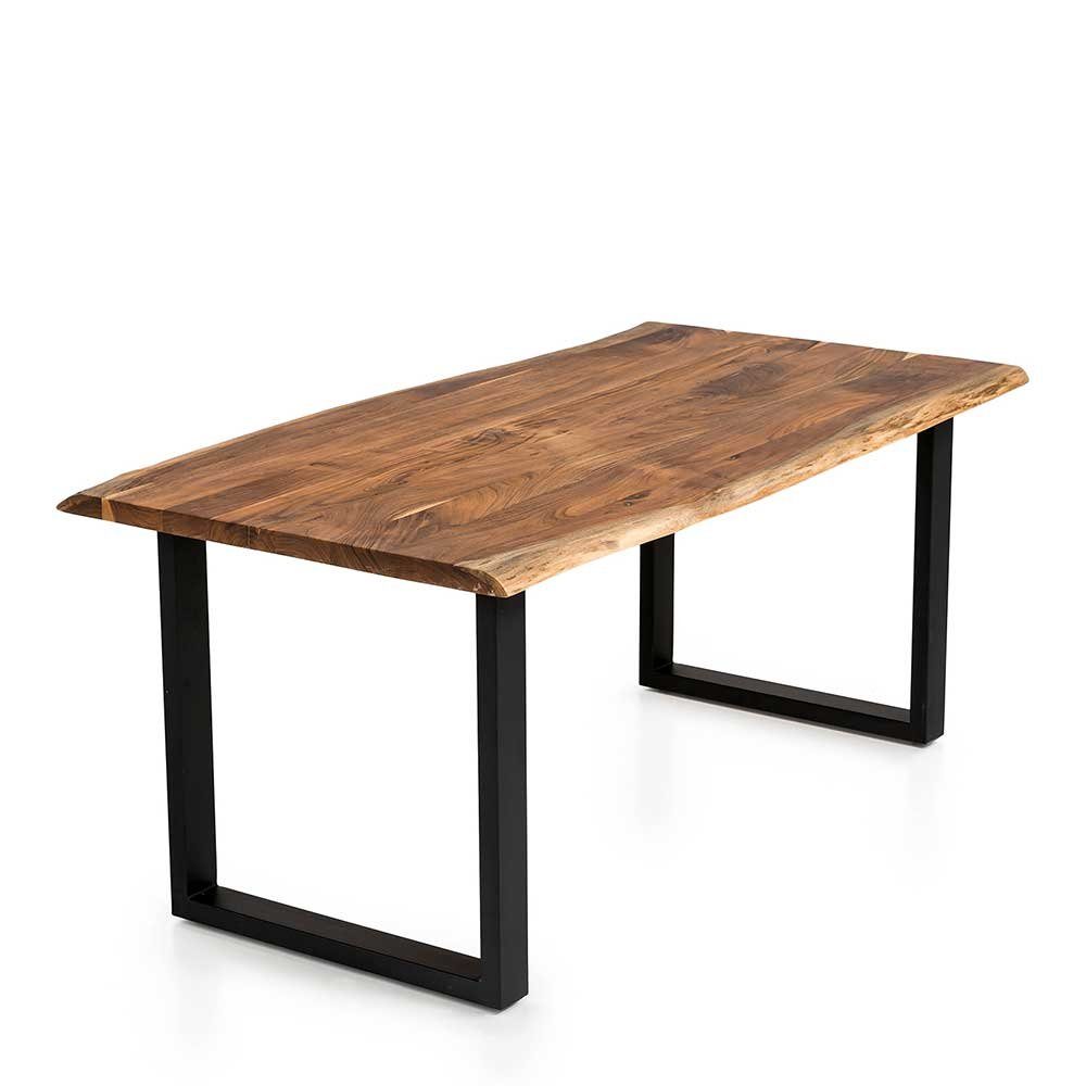 Massivholz, Pharao24 Baumkantentisch aus mit Baumkante Inarla,