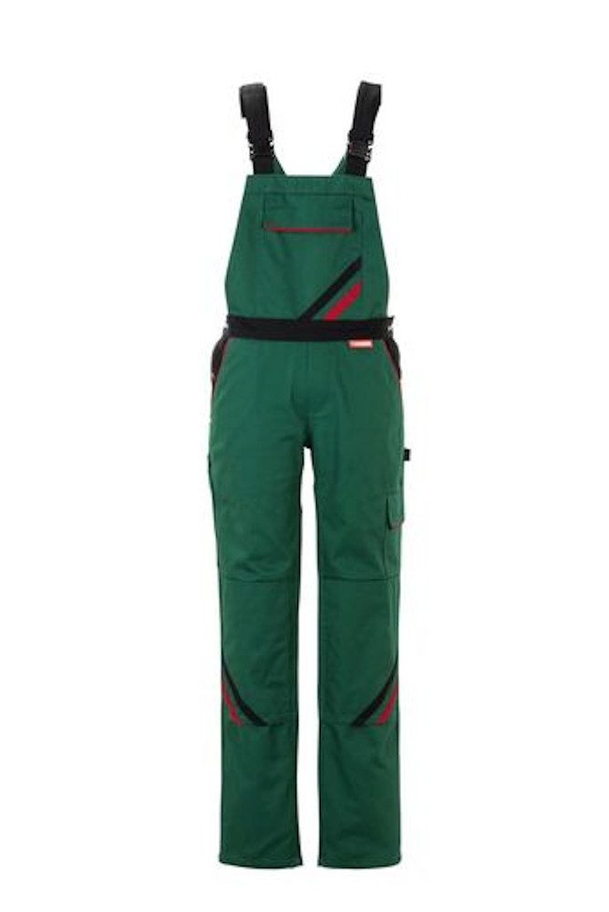 Planam Arbeitslatzhose PLANAM Damen Latzhose HIGHLINE Grün/Schwarz/Rot 40