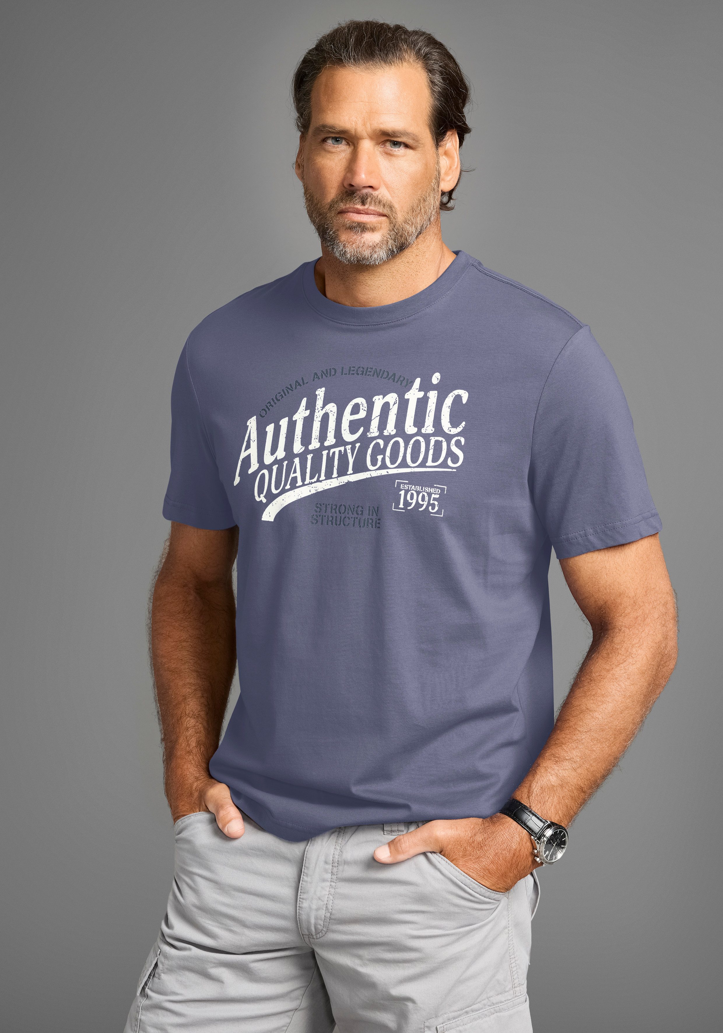 Man's World T-Shirt mit großem sportlichen Logo-Print günstig online kaufen