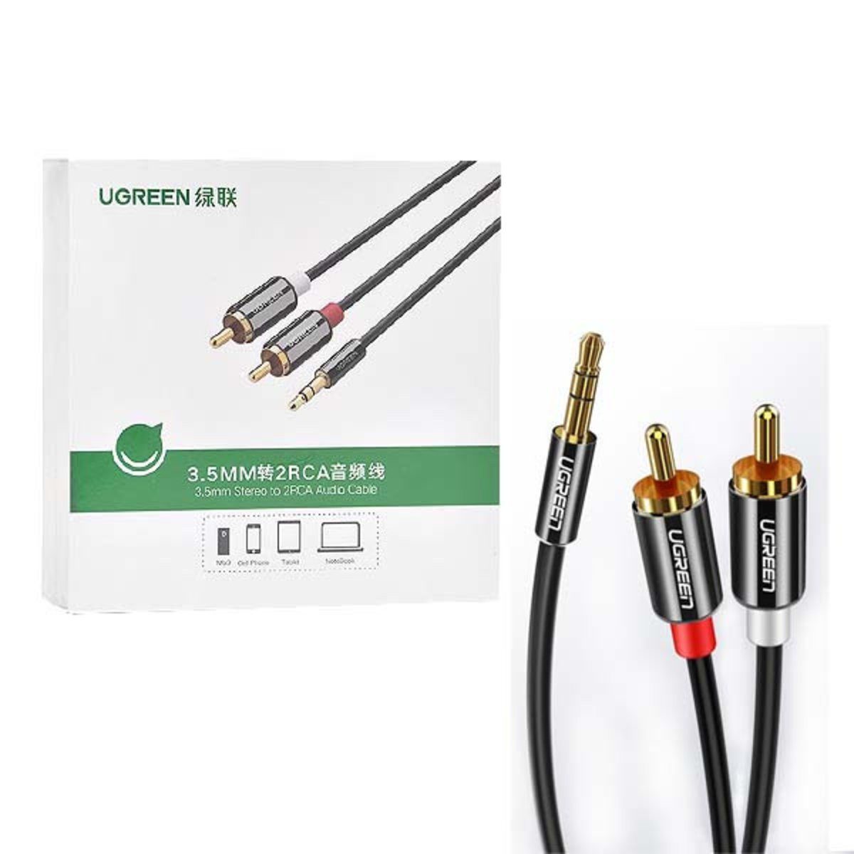 UGREEN Ugreen Kabel Stereo-Klinke 3,5 mm - 2x RCA 1,5 m Smartphone-Ladegerät