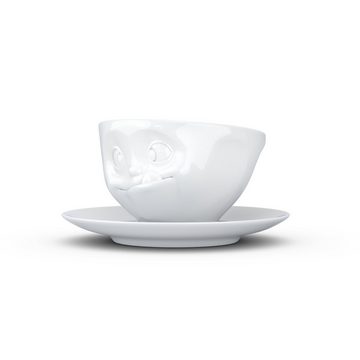 FIFTYEIGHT PRODUCTS Tasse Tasse Lecker weiß - 200 ml - Kaffeetasse Weiß - 1 Stück