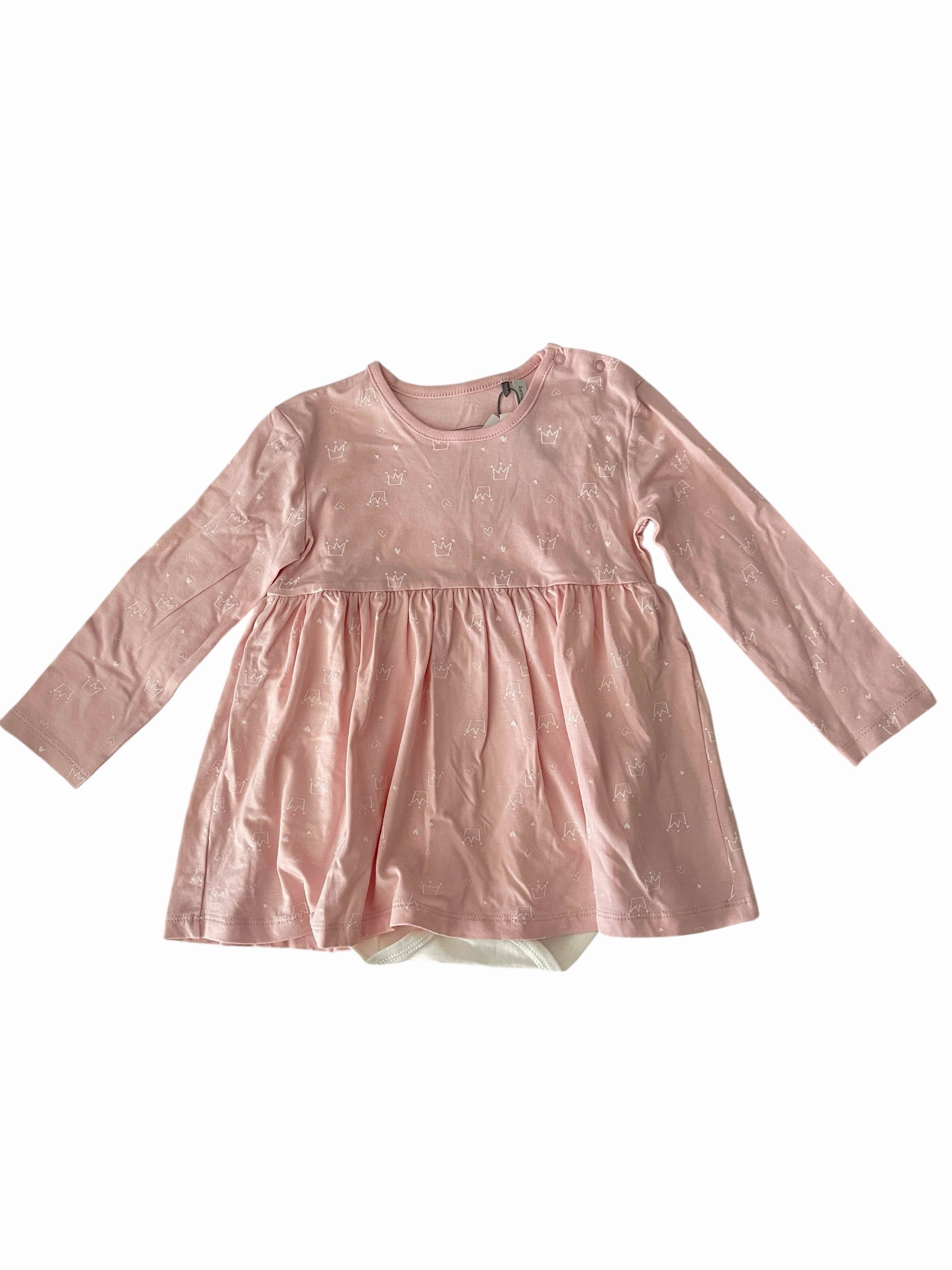 Bellybutton Blusenbody Newborn Girls (1-tlg) Bellybutton Baby Kleid-Body mit Kronen-Print Kollektion Newborn Girls