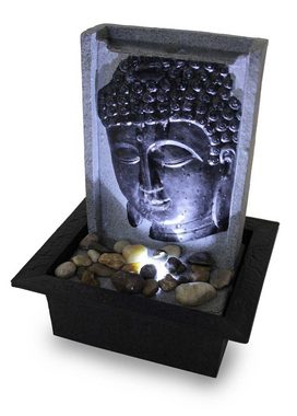 Kiom Zimmerbrunnen Tischbrunnen FoBuddha Head mit LED 27,3 cm, 20.8 cm Breite