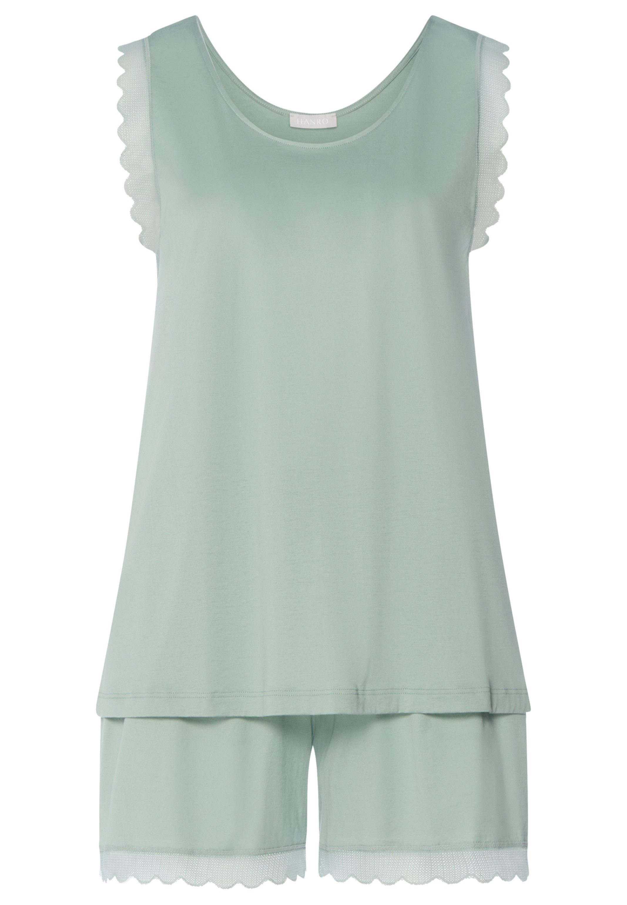 Hanro Pyjama Inaya (Set, 2 tlg) Schlafanzug - Baumwolle - Atmungsaktiv - Set aus Top und kurzer Hose