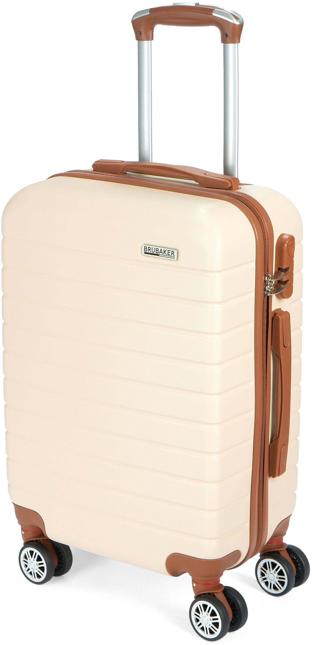BRUBAKER Handgepäckkoffer Handgepäck Koffer Paris - Trolley 37 x 56 x 22 cm - Rollkoffer, 4 Rollen, Reisekoffer mit Zahlenschloss, 4 Rollen und Komfort Tragegriffen