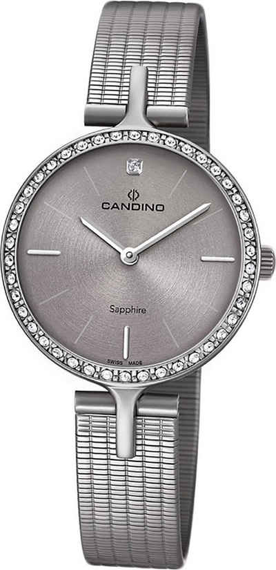 Candino Quarzuhr »D2UC4647/1 Candino Elegance Edelstahl Damen Uhr«, (Quarzuhr), Damenuhr mit Edelstahlarmband, rundes Gehäuse, klein (ca. 30mm), Fashion-Style