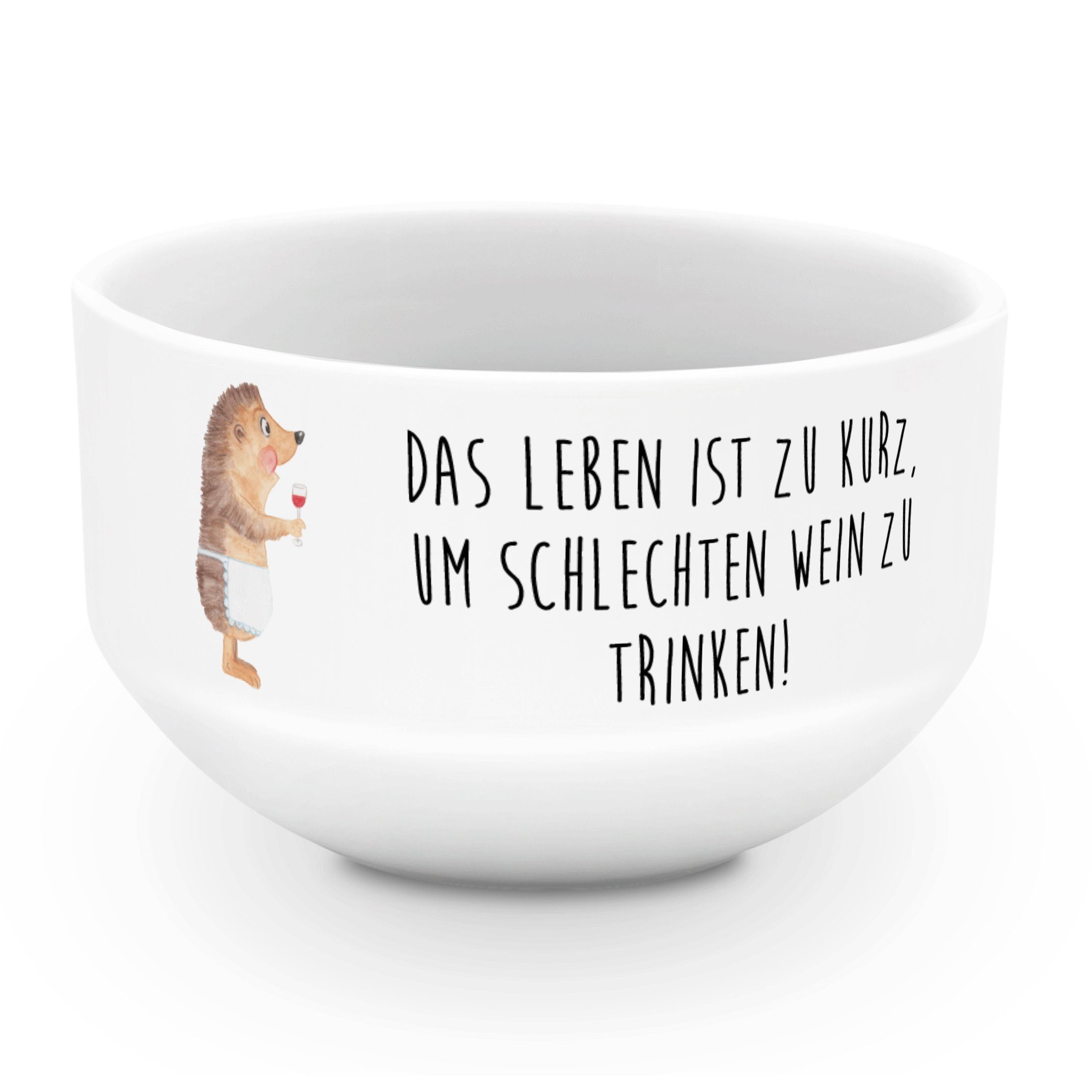 Mr. & Mrs. Panda Müslischale Igel mit Wein Weiß Geschenk, lustige