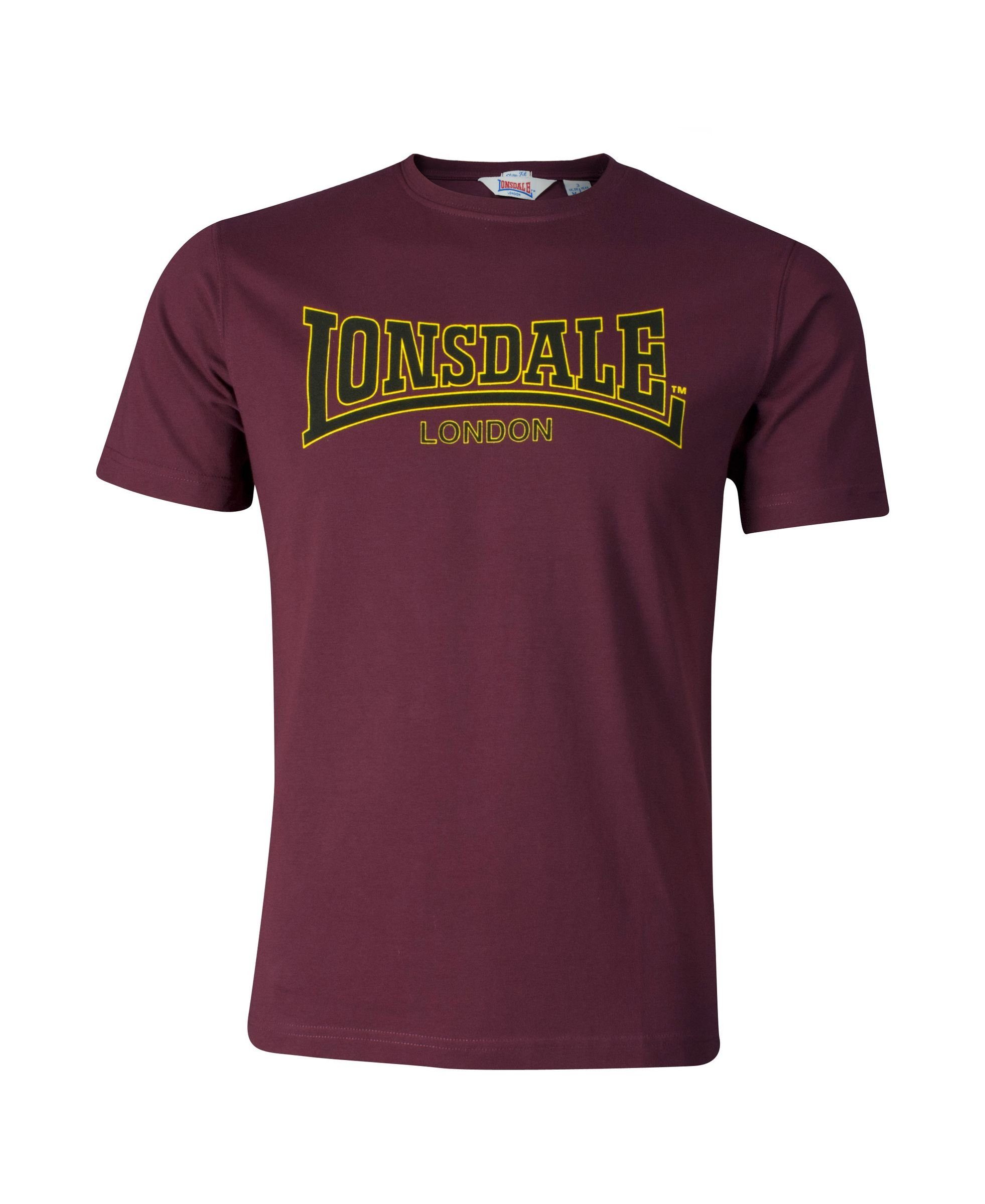 Lonsdale T-Shirt Lonsdale Herren T-Shirt Classic Adult oxblood
