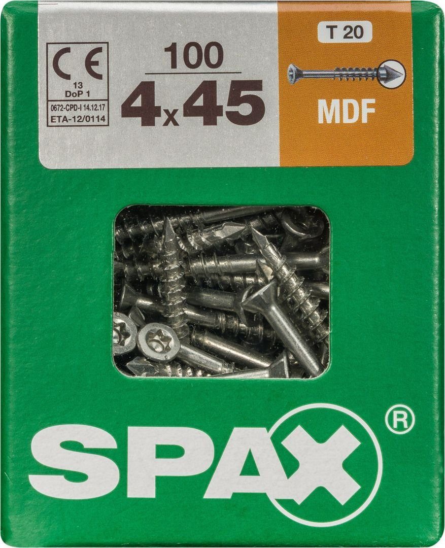 SPAX Holzbauschraube Spax Faserplattenschrauben 4.0 x 45 mm TX 15 - 100