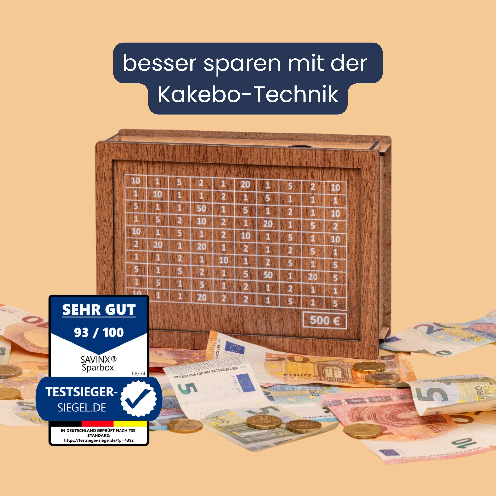 SavinX Spardose SparBox Original (6Größen) - mit Zahlen zum Ankreuzen•Wiede günstig online kaufen