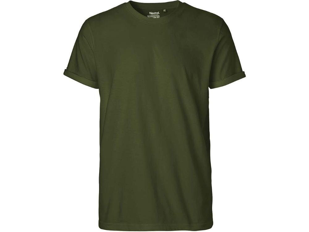 Neutral T-Shirt Neutral Bio-Herren-T-Shirt mit Roll-Up-Ärmeln military