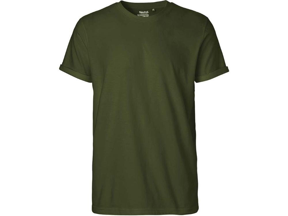 mit Neutral Neutral Roll-Up-Ärmeln T-Shirt military Bio-Herren-T-Shirt