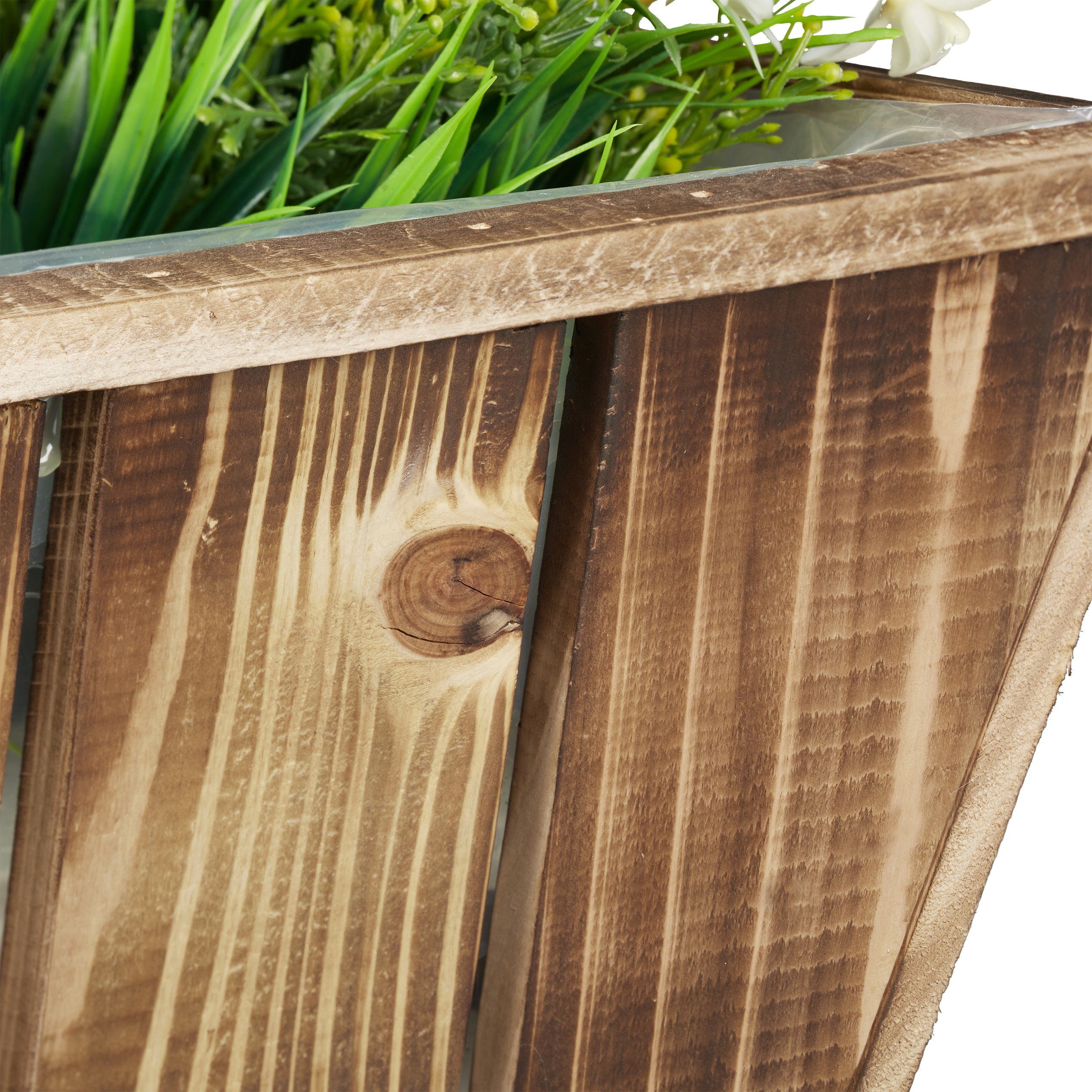 relaxdays Pflanzkübel Blumenkasten Holz 3er Set