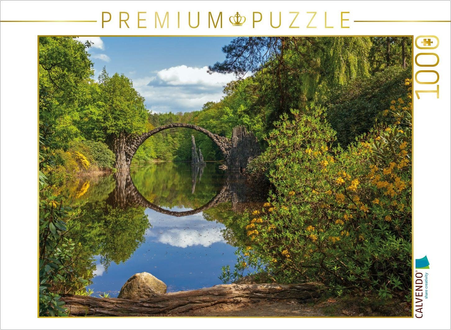 Puzzle CALVENDO Puzzle Rakotzbrücke im Rhododrendronpark Kromlau 1000 Teile Lege-Größe 64 x 48 cm Foto-Puzzle Bild von wkbilder