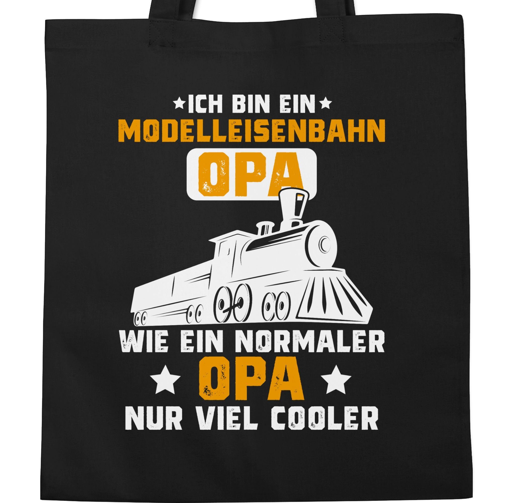 Shirtracer Umhängetasche Ich - Opa bin ein Opa Geschenke 2 Schwarz weiß/orange, Modelleisenbahn