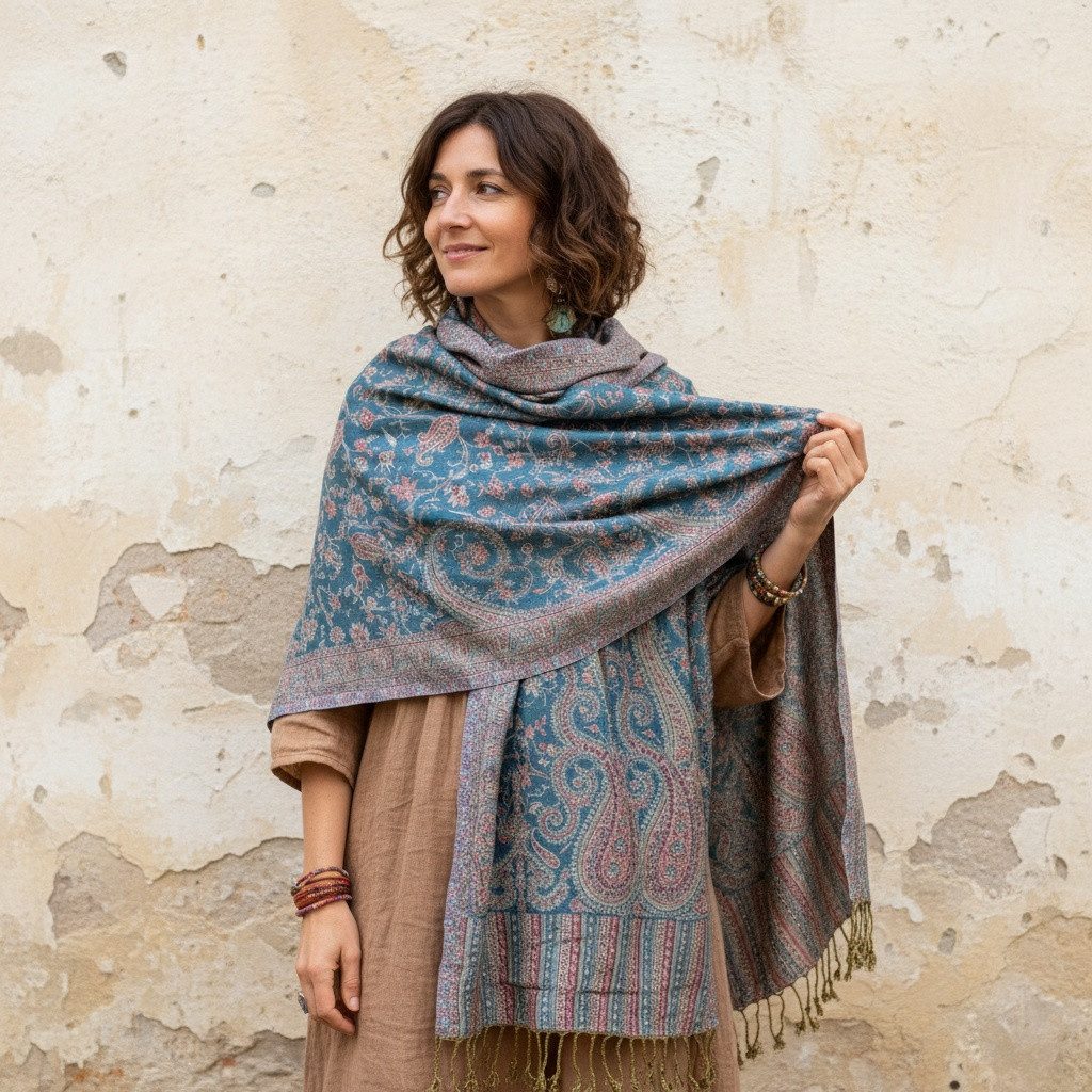 Guru-Shop Halstuch Indischer Schal, Stola mit Paisley Muster,.. günstig online kaufen