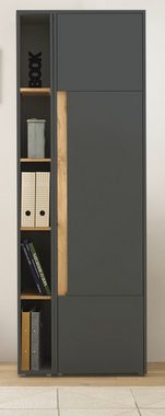 Furn.Design Aktenschrank Center (Büroschrank in grau mit Wotan Eiche, Set mit Regal, 70 x 200 cm) viel Stauraum