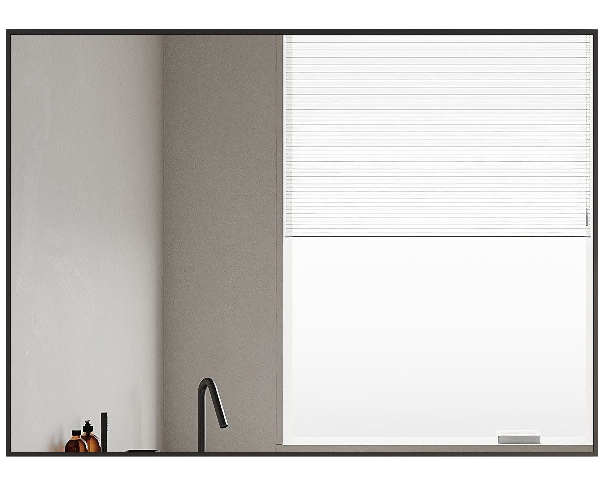 Boromal Spiegel Flur Wand Schwarz 80x60 60x80 Flurspiegel mit Aluminium Rahmen (Wandspiegel, eckig), für Schlafzimmer, Wohnzimmer, Badezimmer, Flur
