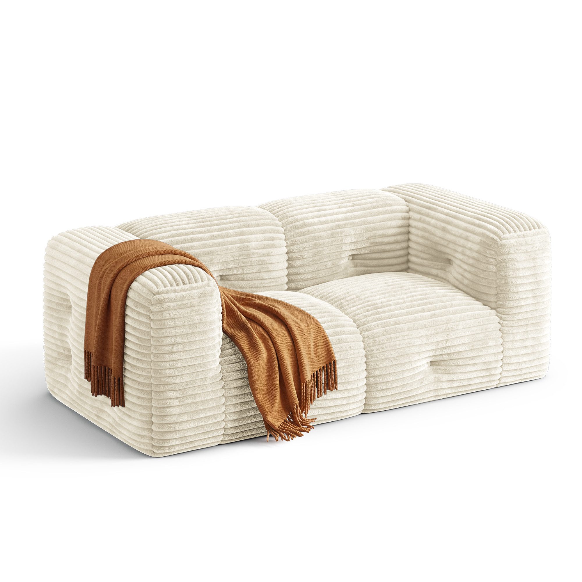 Bealife 2-Sitzer Cord-Sofa mit extra breiten Armlehnen, Keine Montage erforderlich – Bild 5 von 5