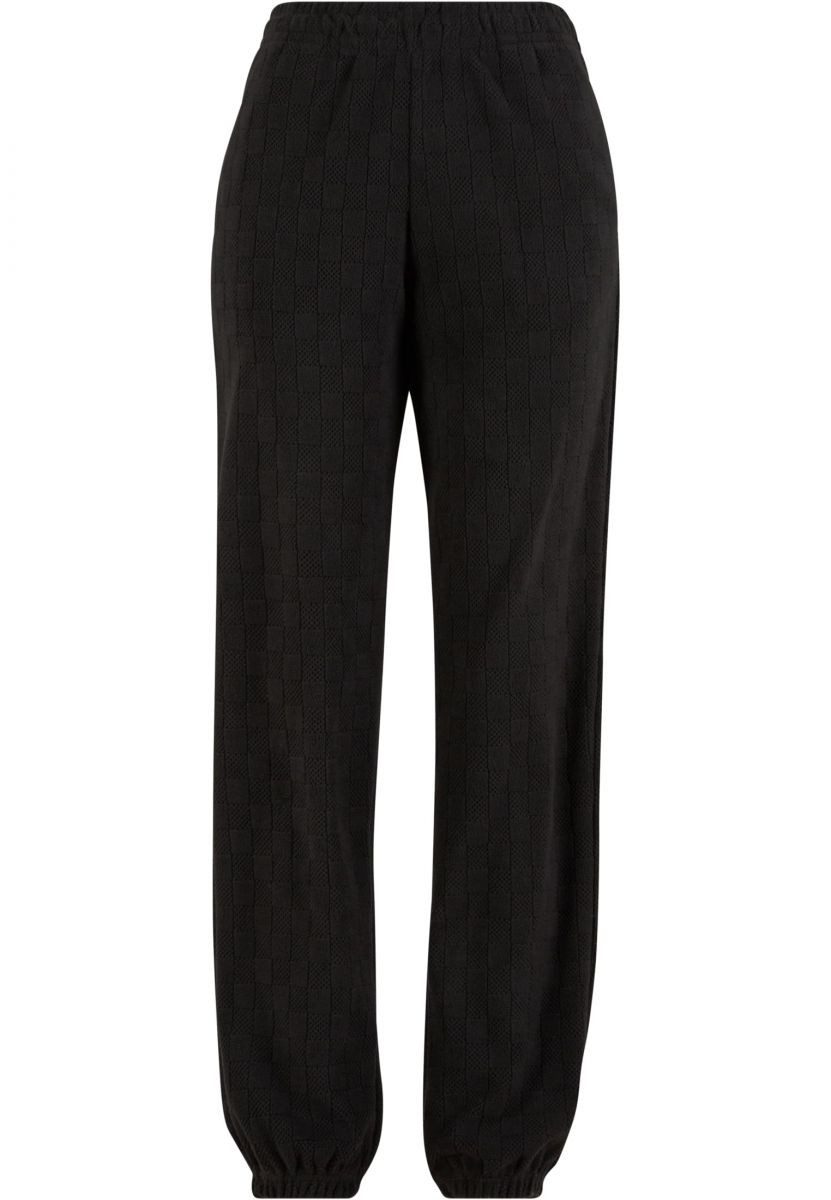 URBAN CLASSICS Funktionshose Ladies Jacquard Velvet Sweatpants Damen Jogginghose