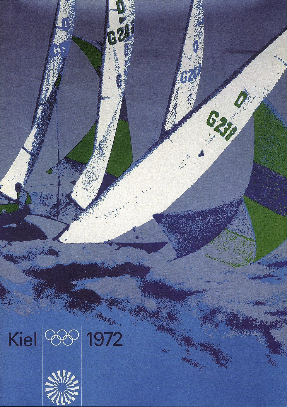 BillerAntik Kunstdruck Kiel 1972 Olympia Sommerspiele Segeln Schilksee Kunstdruck Werbung 676, (1 St)