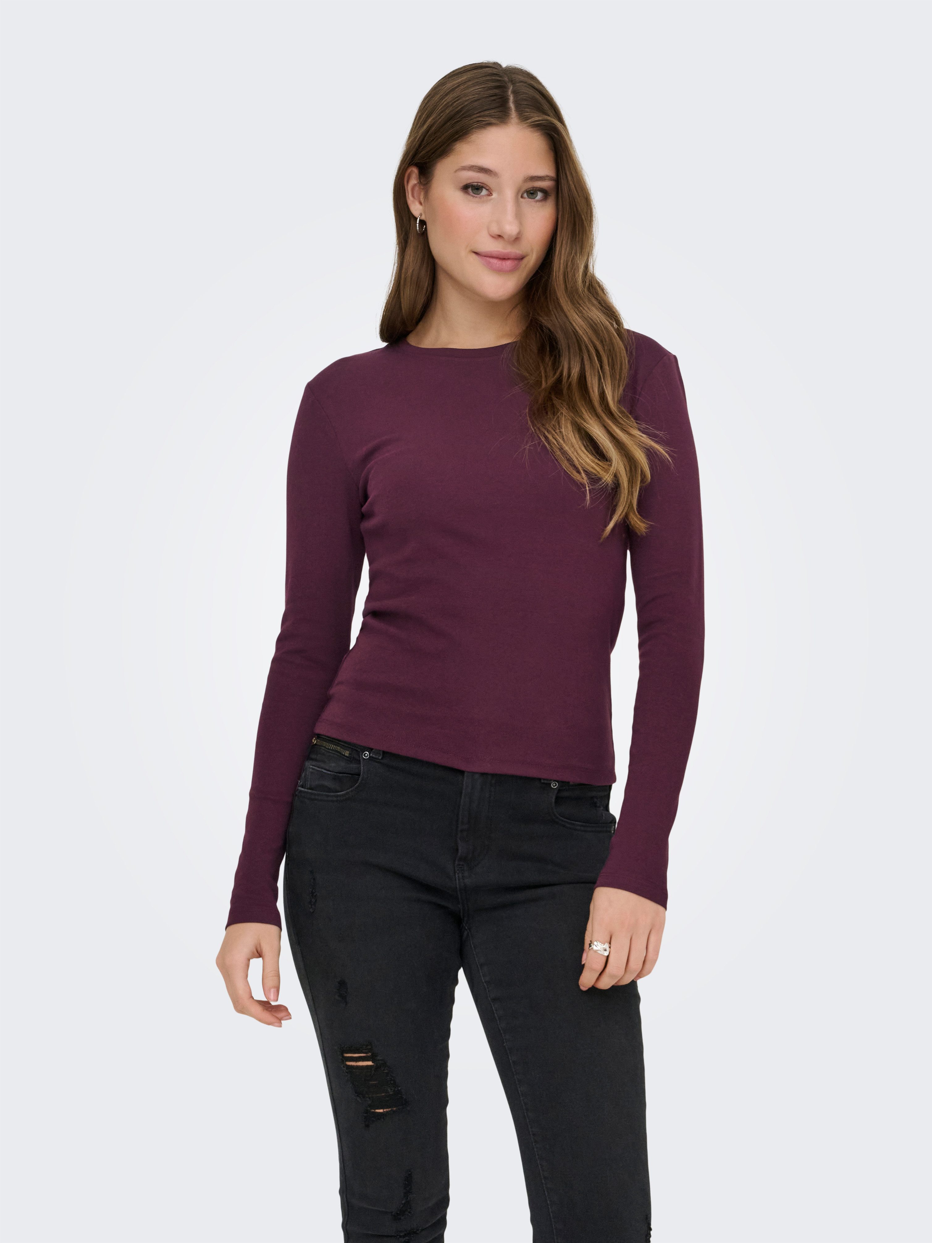 ONLY Langarmshirt ONLRILEY O-NECK L/S TOP JRS günstig online kaufen