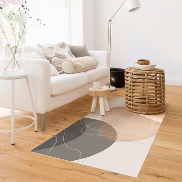 Läufer Teppich Vinyl Flur Küche Muster funktional lang modern, Bilderdepot24, Läufer - beige glatt