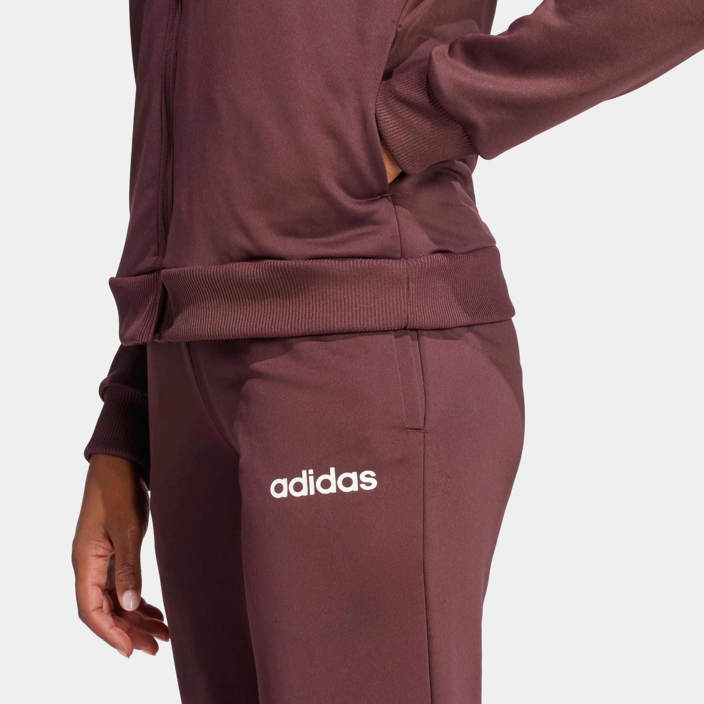 adidas Sportswear Trainingsanzug ESSENTIALS LINEAR (2-tlg), zweiteiliges Set, für Laufen, aus Polyester, mit Rippbündchen – Bild 4 von 5