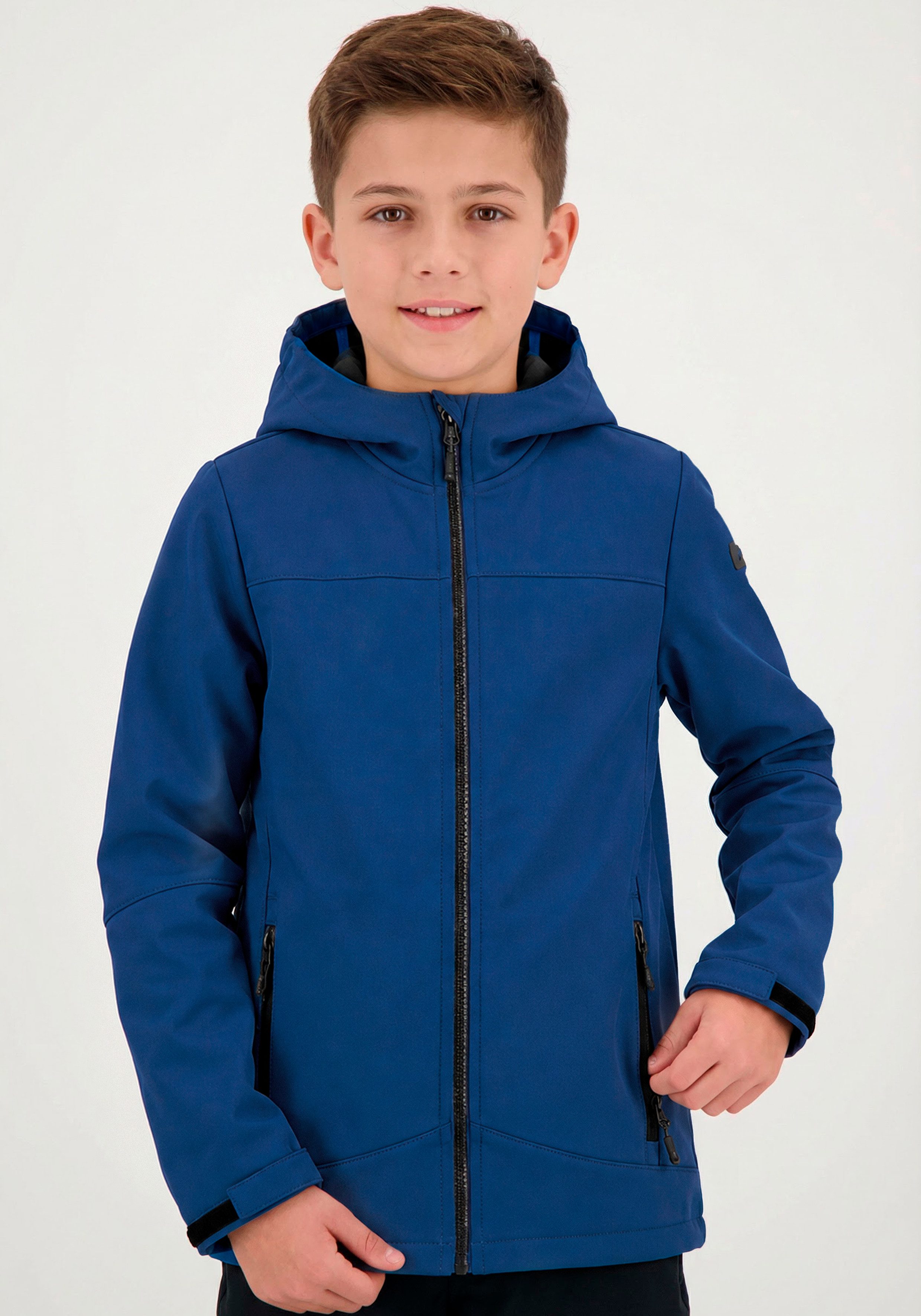 Killtec Softshelljacke BYS SFTSHLL JCKT OT für Kinder, mit Kapuze, hoch geschlossener Ausschnitt, wasserabweisend
