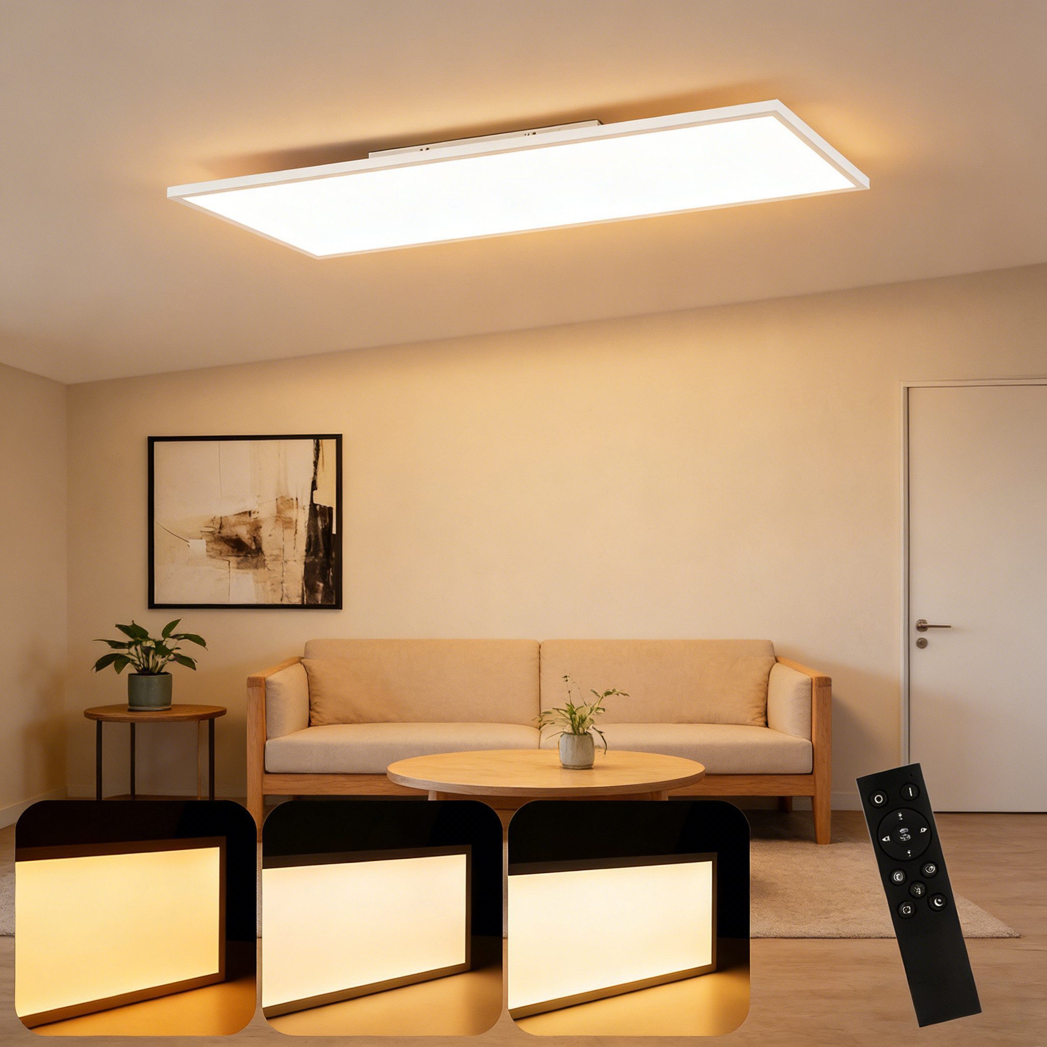ZMH LED Panel Flach Deckenleuchte Wohnzimmer Modern Büro Küche Schlafzimmer, Tageslichtweiß, 80x30cm, 39W