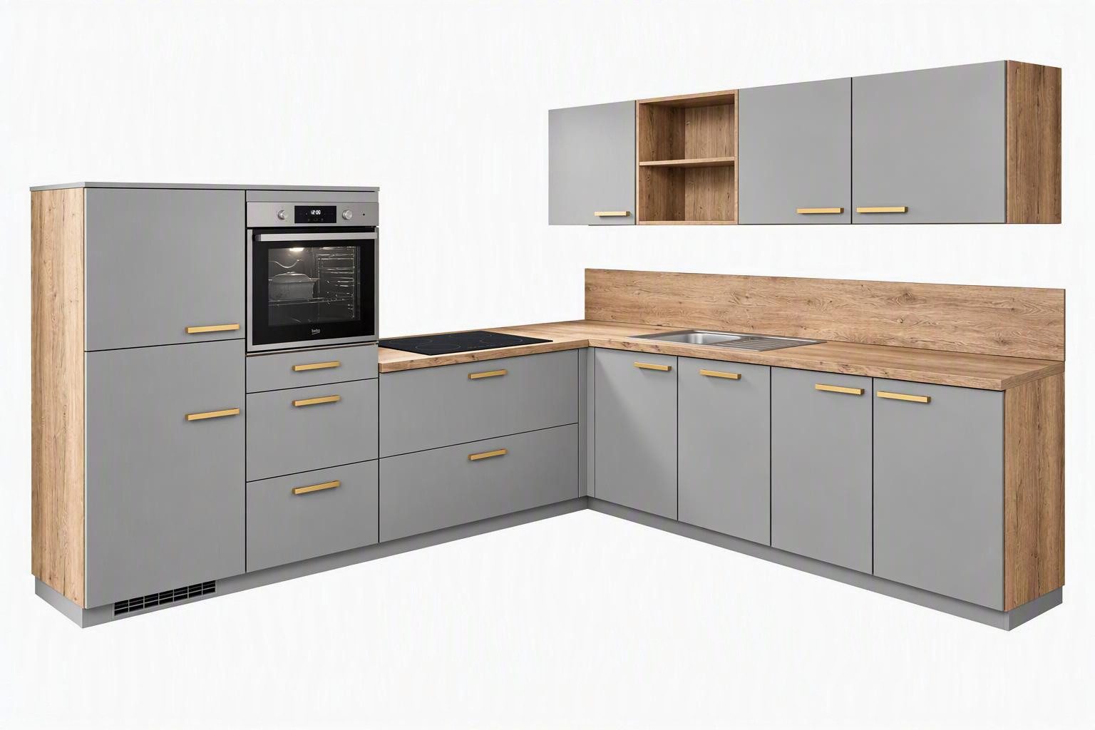 nobilia® Winkelküche Arles, individuell anpassbar, gratis Küchenplanung mit Profis, (Breite 575cm), vormontiert, wahlw. mit E-Geräten, Preis inkl.Lieferung