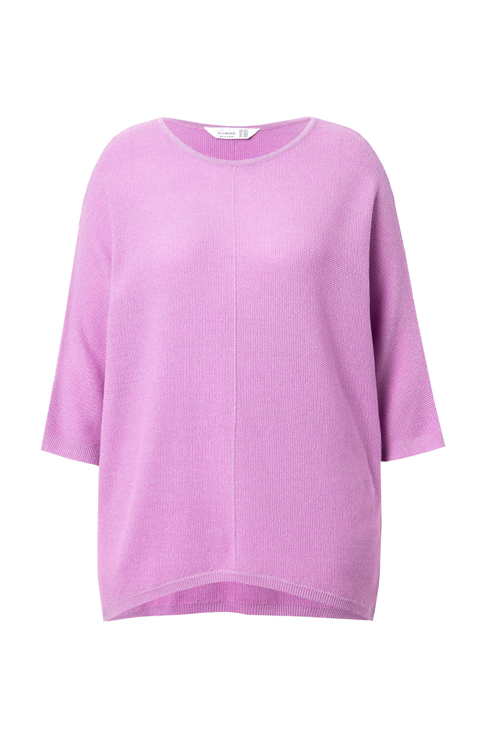 Strickpullover Pullover oversized Glitzerstrick Fledermaus-Ärmel