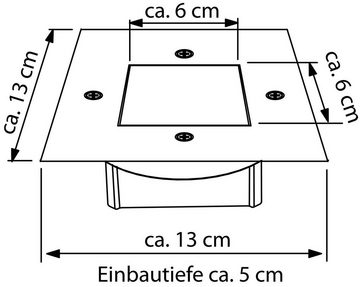 MeLiTec LED Solarleuchte SEL02, Bodeneinbau, Solar, Quadratisch, Bodenhülse