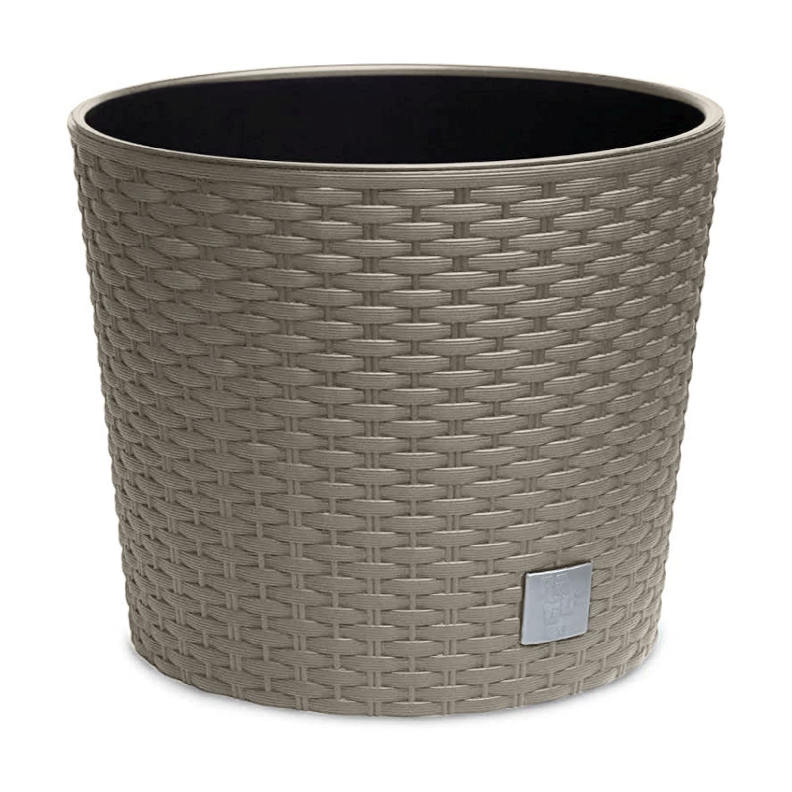 astor24 Blumentopf Blumentopf Rattan Blumenkübel Übertopf Pflanzentopf Pflanzkübel Blumen (Blumentopf Garten Balkon Blumen Topf Kräutertopf, 1 Blumentopf mit Innentopf), hochwertig verarbeitet - mit Wasserüberlauf - fertig montiert