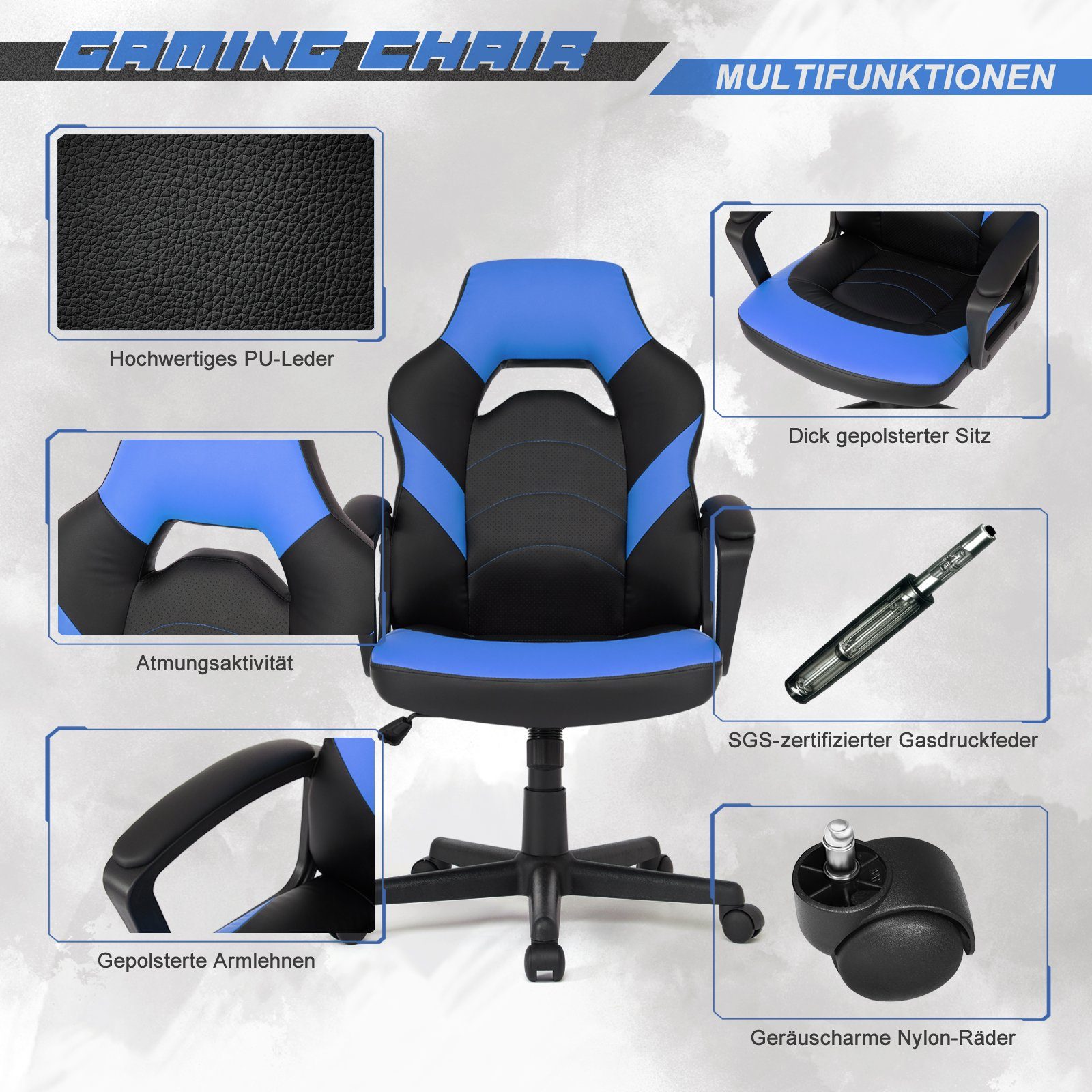 Intimate WM Gaming Chair Home blau Bürostuhl,Computerstuhl Office Heart