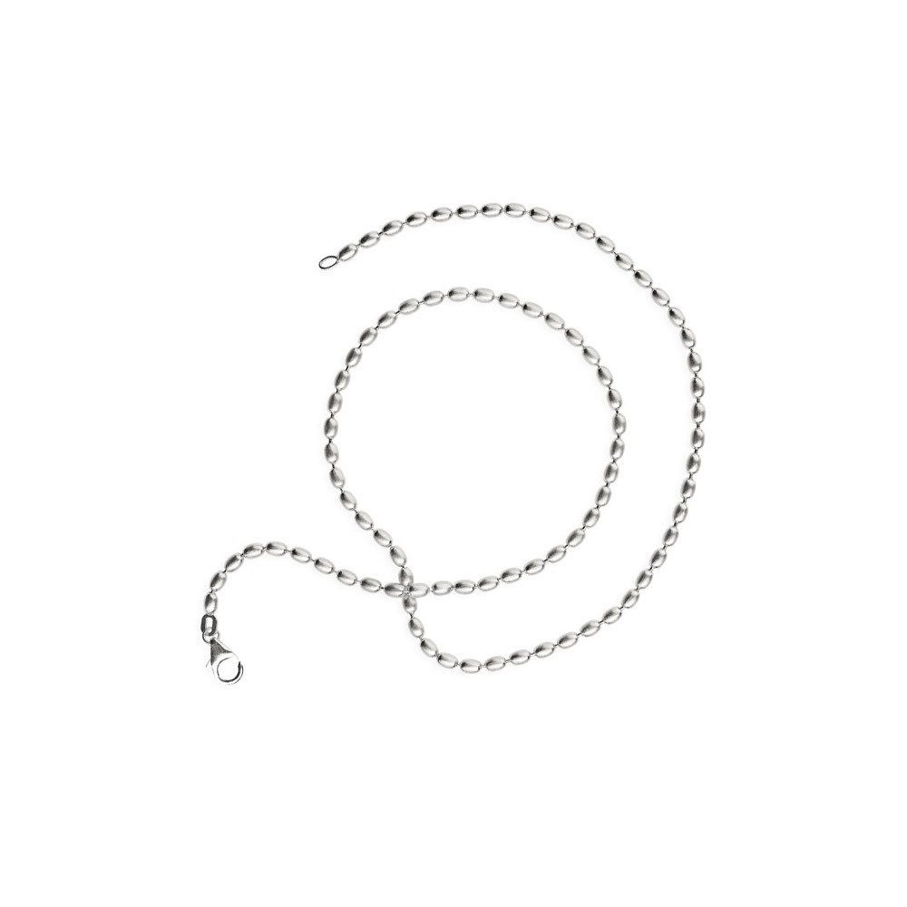 Drachenfels Kette ohne Anhänger Olivkette Silber 45 cm D KO 50/AG