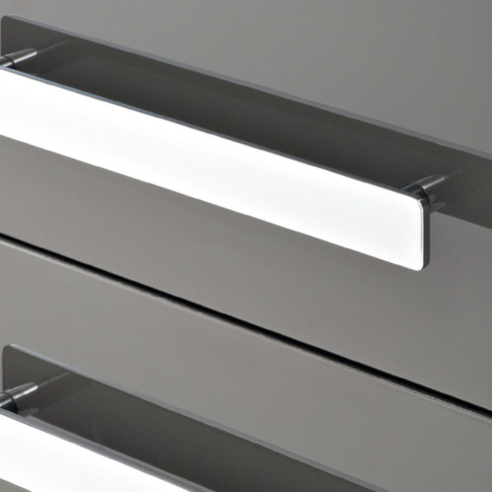 Lomadox Hochschrank FES-4005-66 Badmöbel Hochglanz Lack Steingrau mit Wäschekippern - : 60/168/33cm