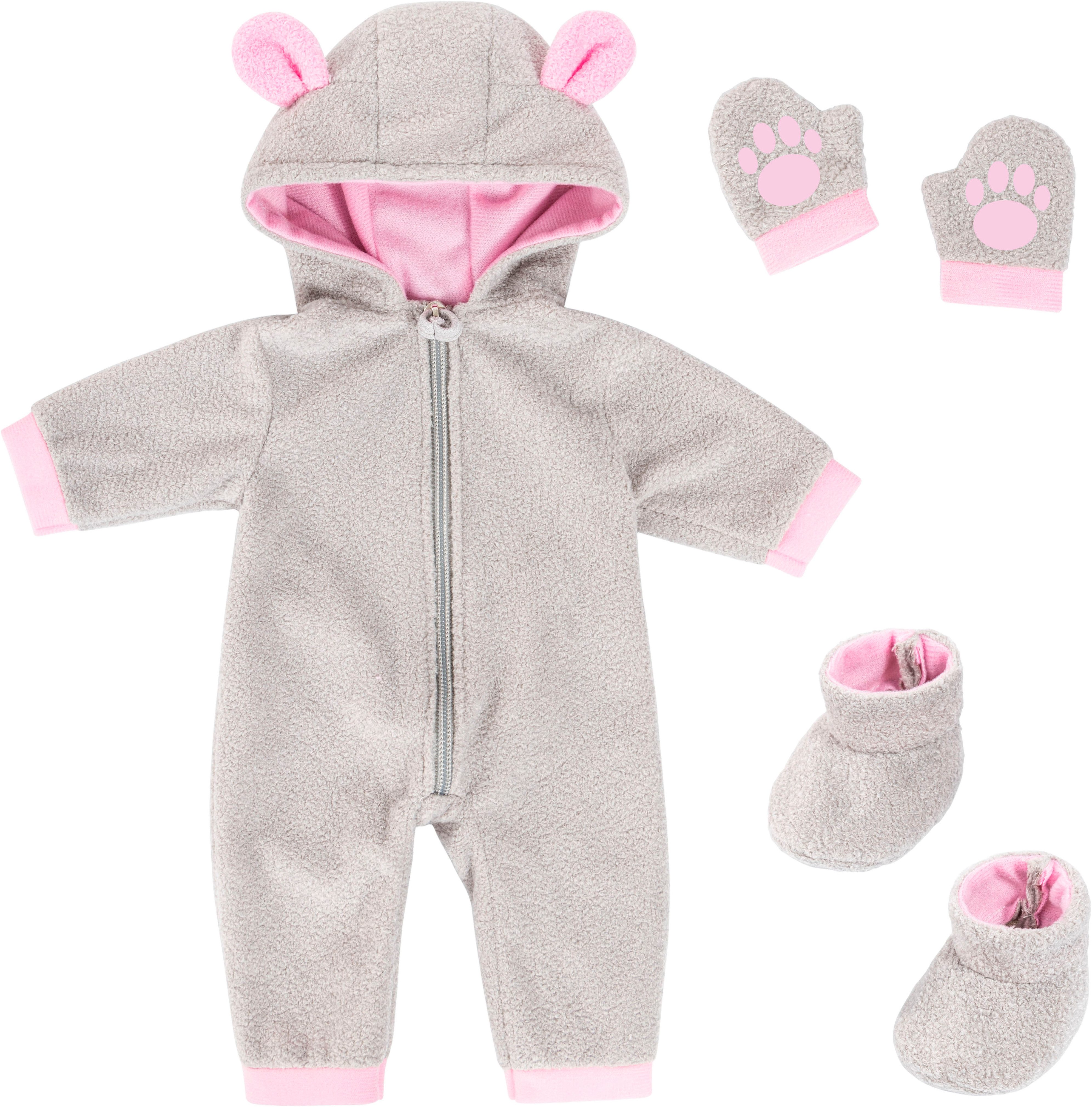 Bayer Puppenkleidung Plüschoverall 38-42 (Set, 3-tlg) günstig online kaufen