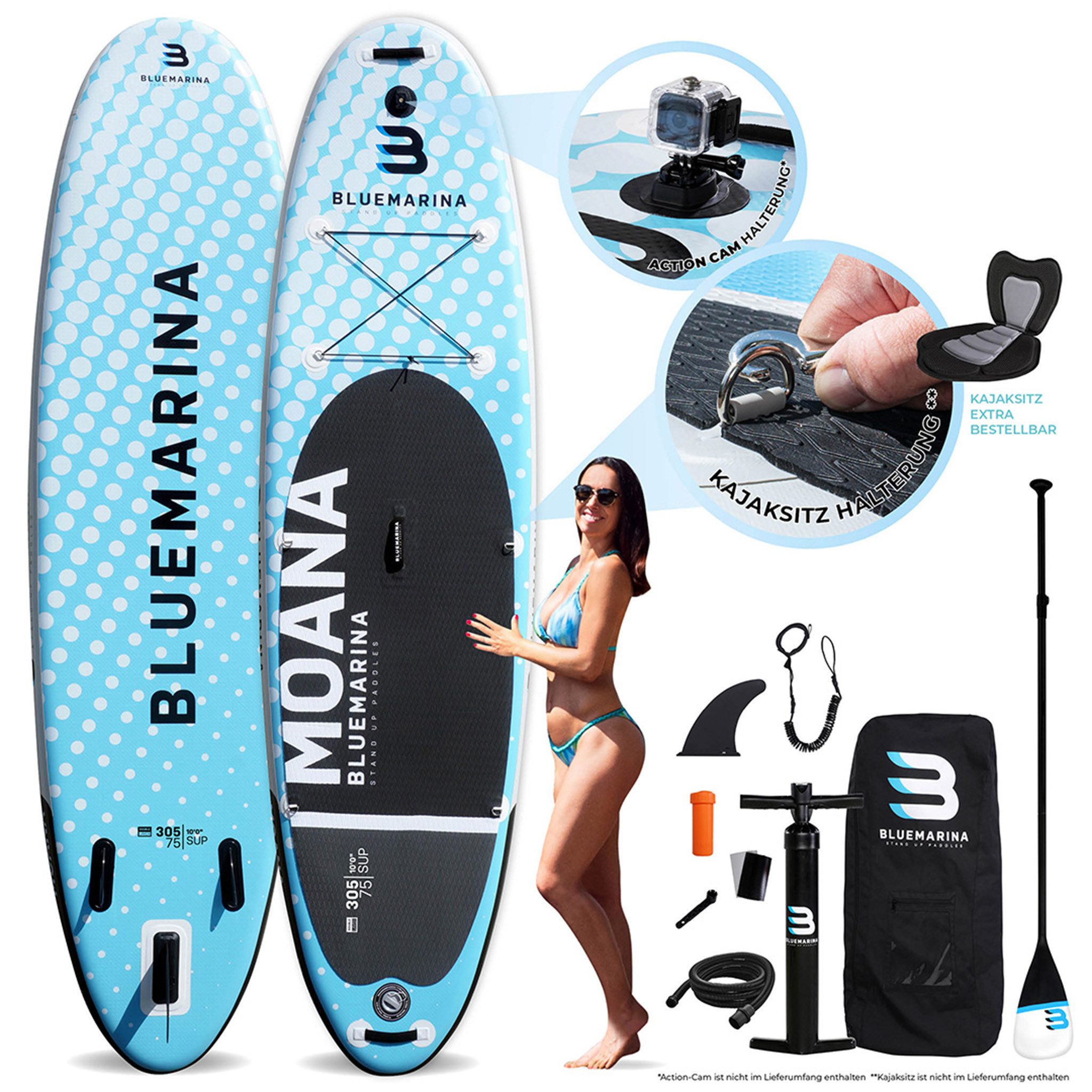 SUP-Board Moana SUP Board, Stand Up Paddle aufblasbar inkl. 5 J. Garantie