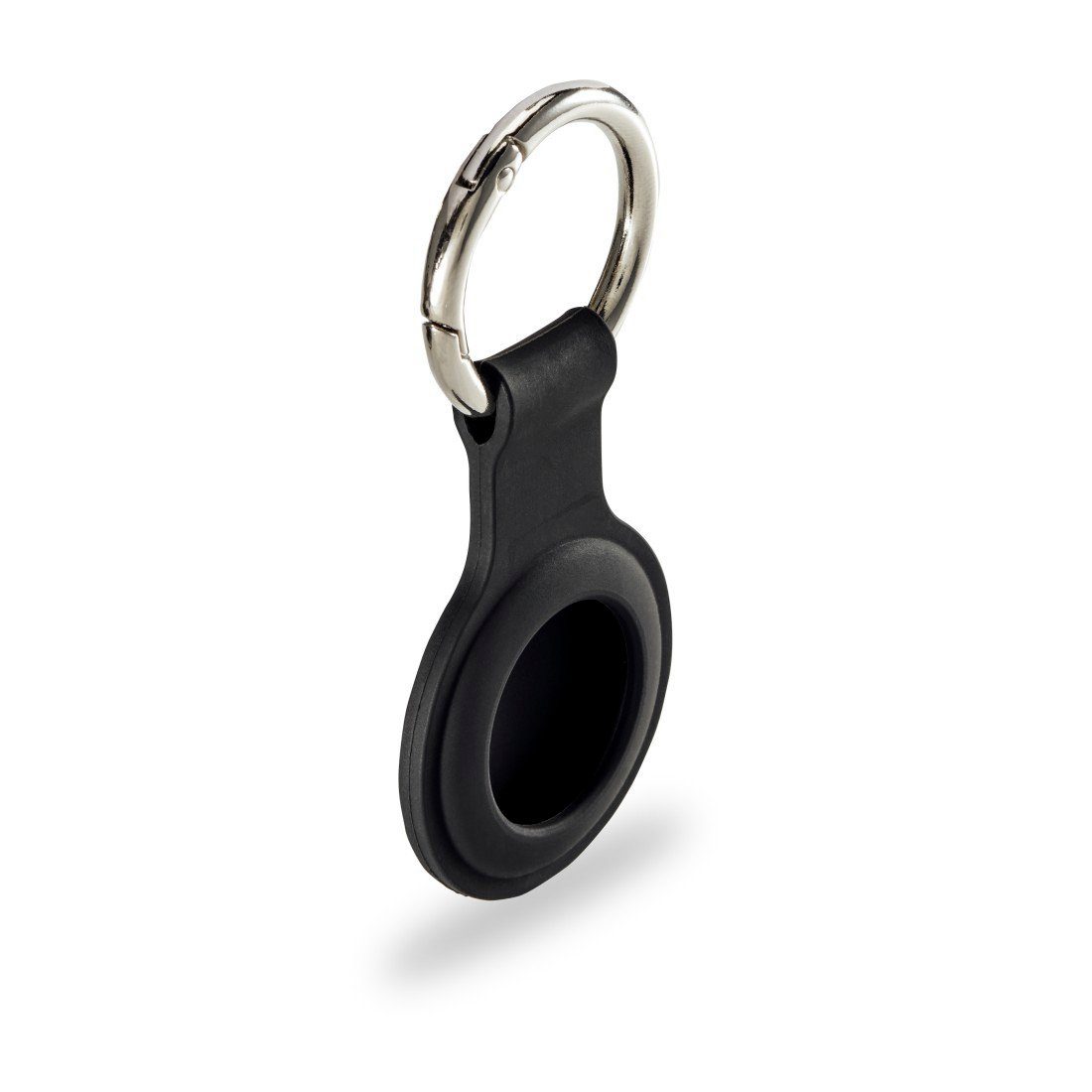 Hama AirTag, schwarz Silikon Schlüsselanhänger Apple Schutzhülle, für Ortung, Schlüsselanhänger