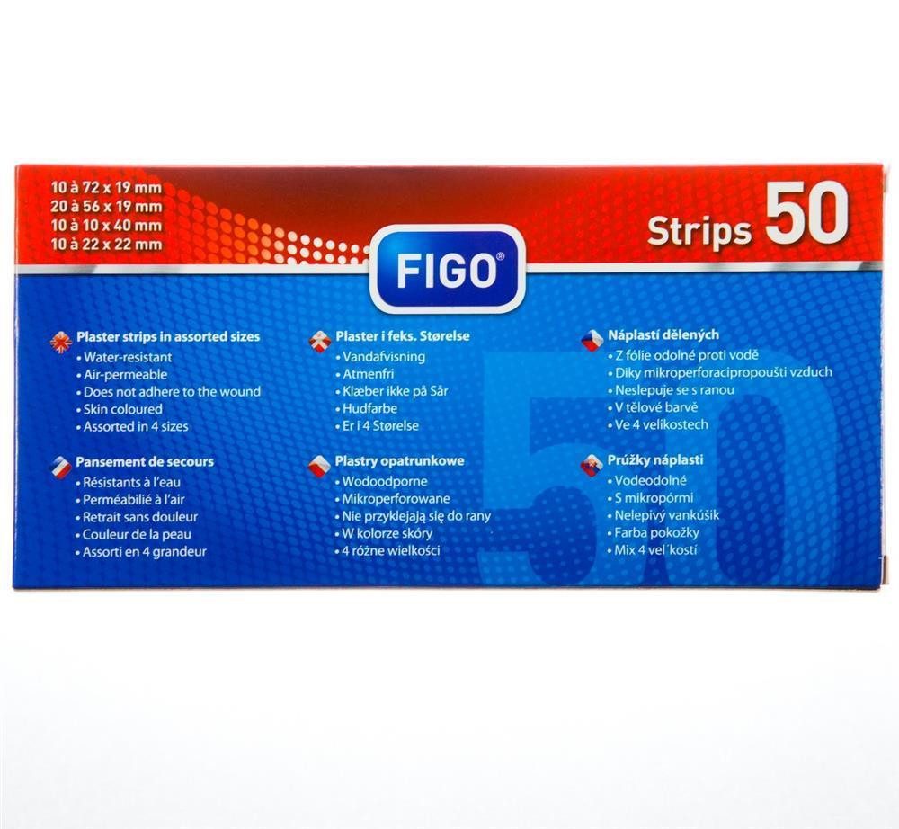 FIGO Wundpflaster 50 Pflaster-Strips Braun - Mixgrößen, wasserabweisend (Stück, 50 St., Pflaster-Strips), Pflasterstrips Pflasterpackung Pflaster Wundpflaster