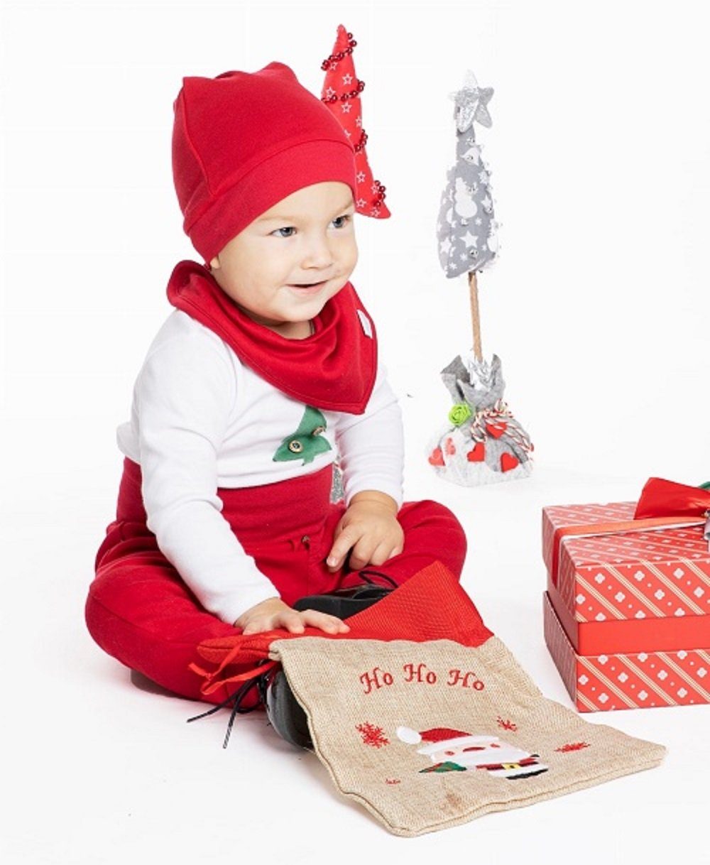 Babyhafen Neugeborenen-Geschenkset Babykleidung Weihnachtsoutfit Gr. 100% 62 Mädchen (4-tlg) Baumwolle Elegant