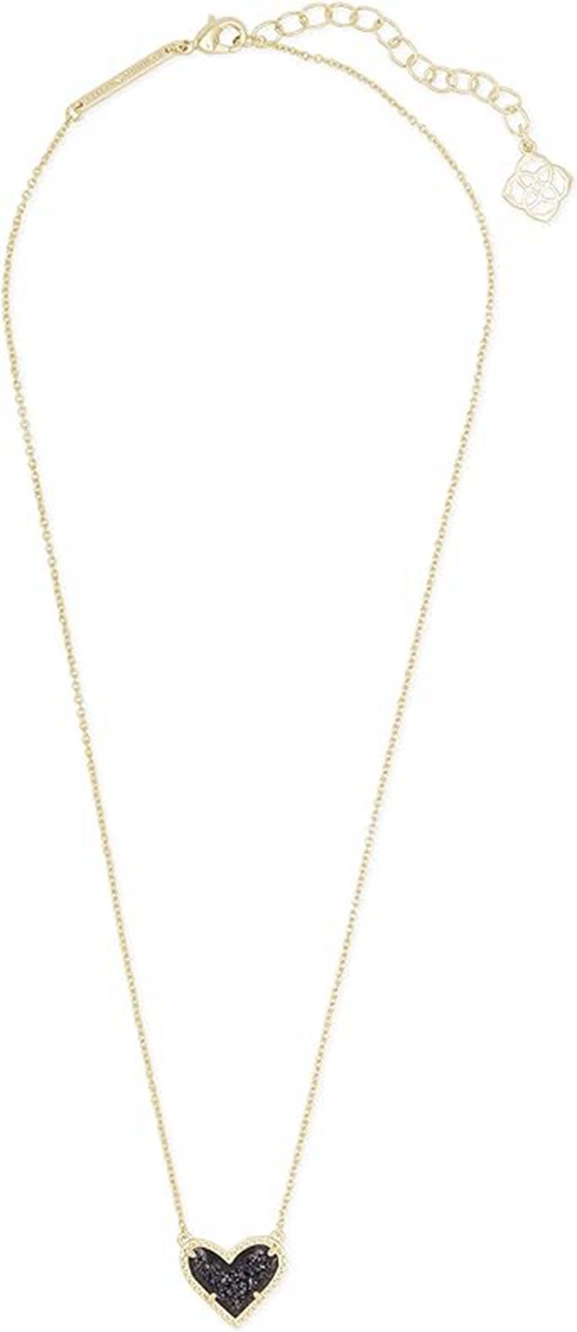 WaKuKa Charm-Kette Schmuck, Herzförmige für Damen, Schwarz Geschenk Anhänger-Halskette