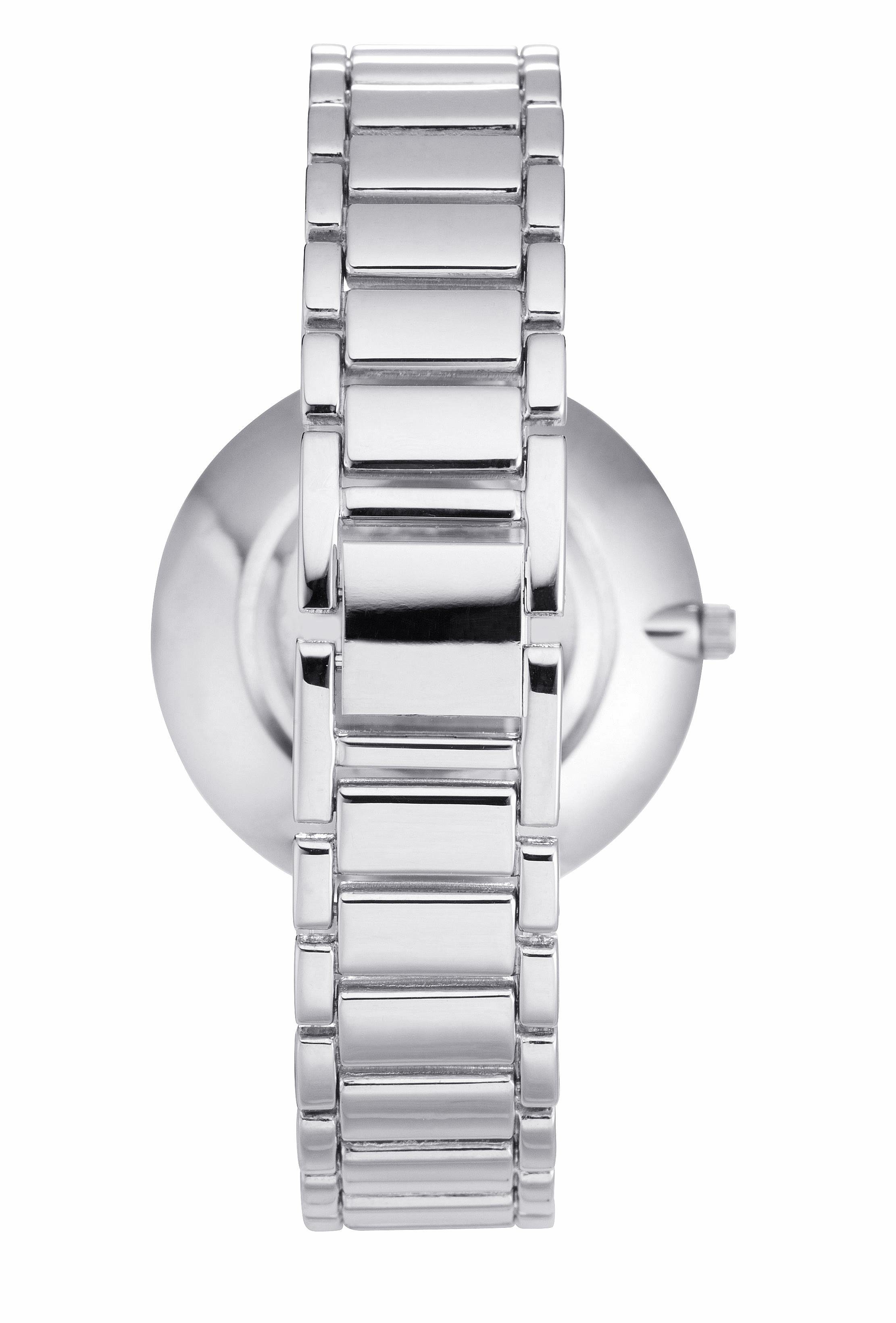 Firetti Quarzuhr, (Set, 4-tlg., inkl. Ohrstecker und Kette mit Anhänger), Armbanduhr, Damenuhr, Glassteine, ideal auch als Geschenk