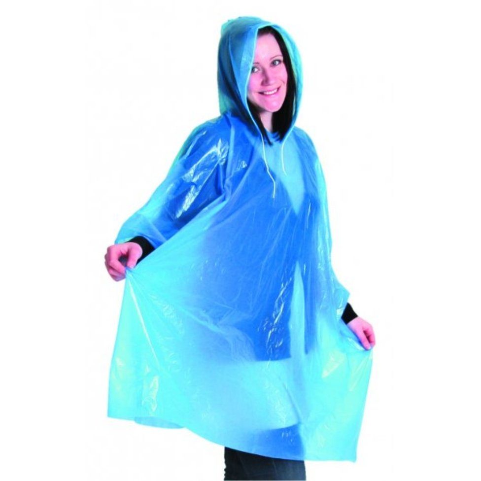 axentia Regenponcho Regenponcho blau/transparent, mit Kapuze 291518 (1-St)