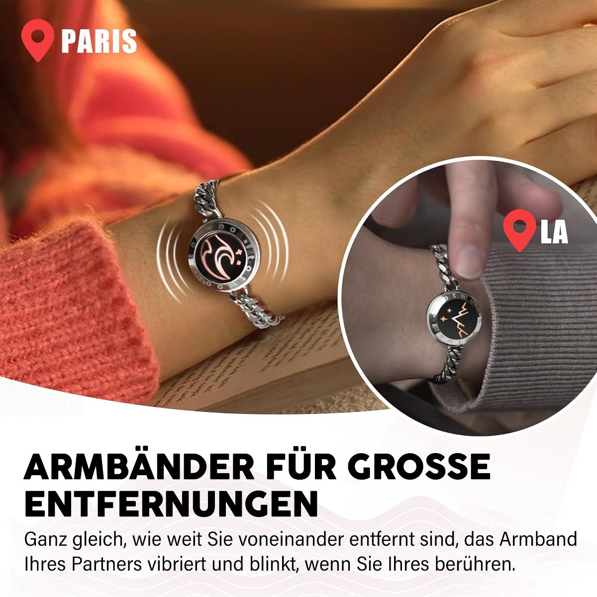 MOPUEA Bettelarmband Bettelarmbänder Intelligentes Sensorarmband Armband Paararmbänder (2-tlg)